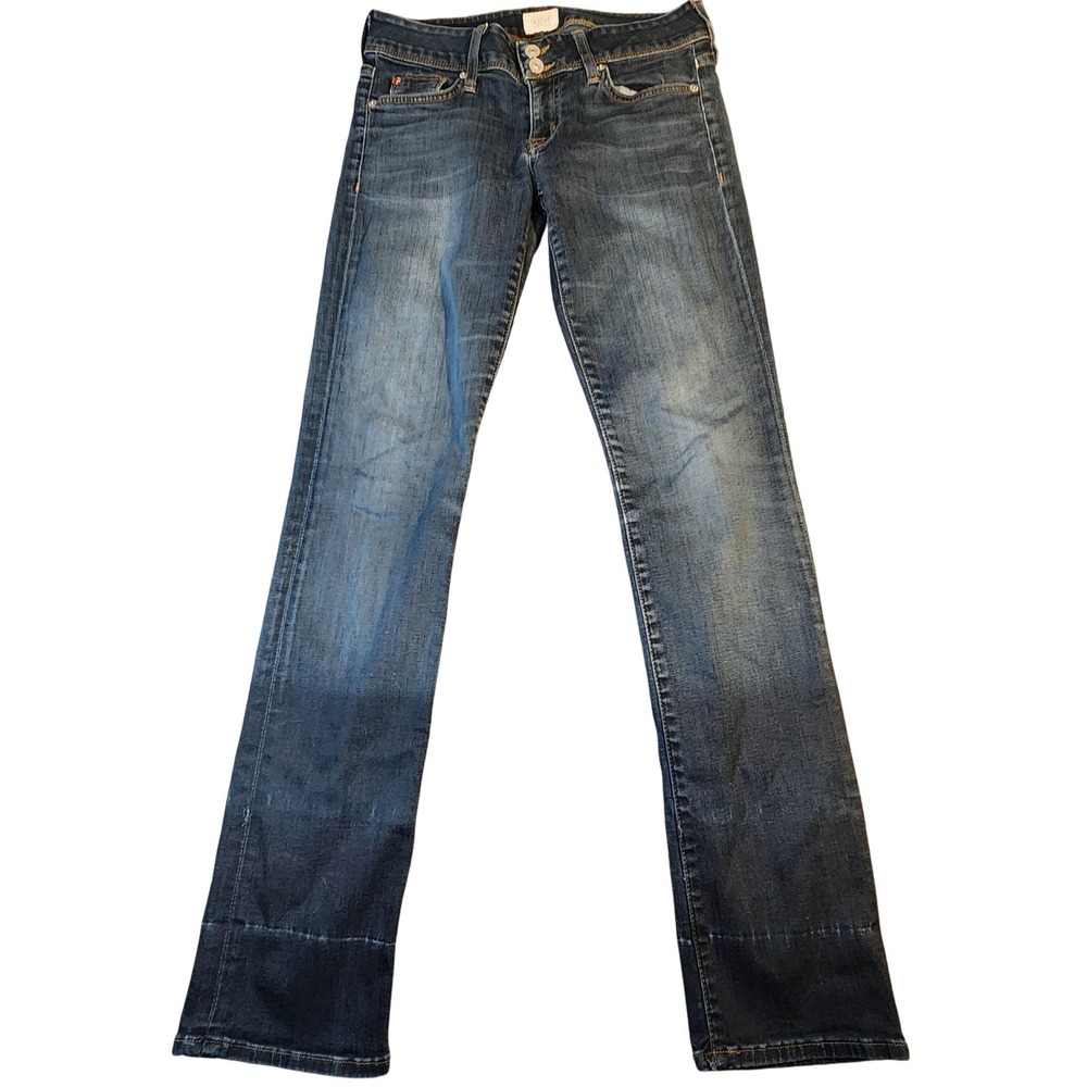 Vintage Y2K Hudson Jeans Womens 27 Blue Ginny Crop Straight Cuff Mid Rise USA
